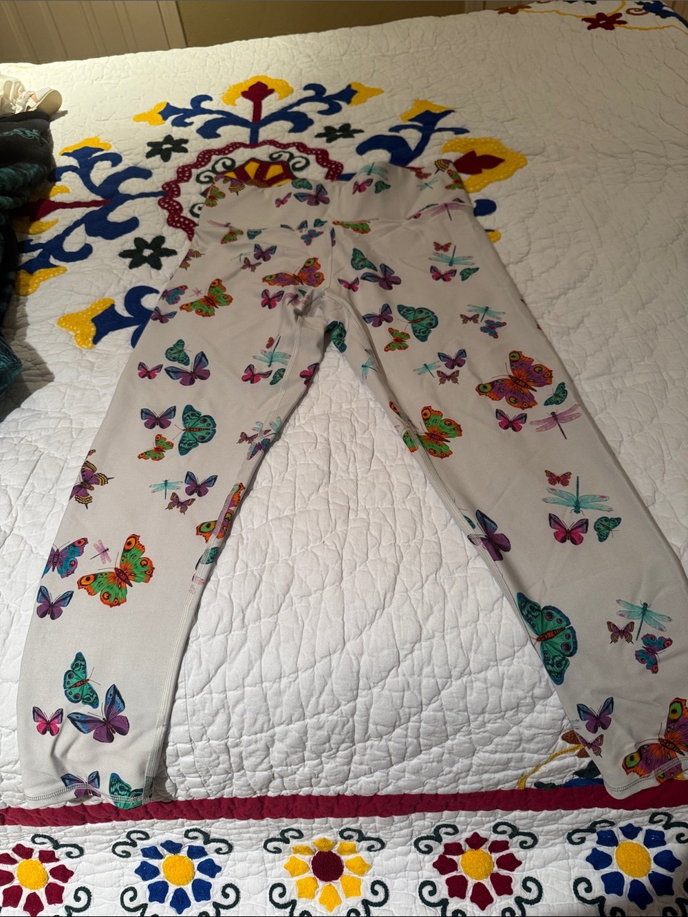 Terez White Butterfly Print Leggings
